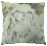 Plutus Ivory Rabbit Fur Handmade Throw Pillow, (18" x 18")