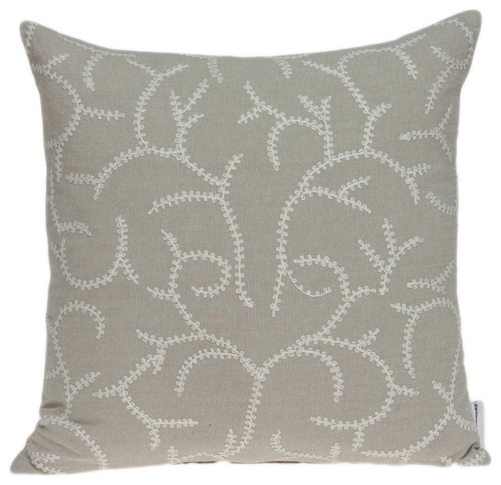 HomeRoots 20" x 0.5" x 20" Transitional Beige Cotton Accent Pillow Cover