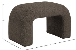 Niagara Boucle Fabric Upholstered Bench, Brown, 28" Wide