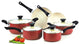 Cook N Home Nonstick Ceramic Coating 10-Piece Cookware Set, Red