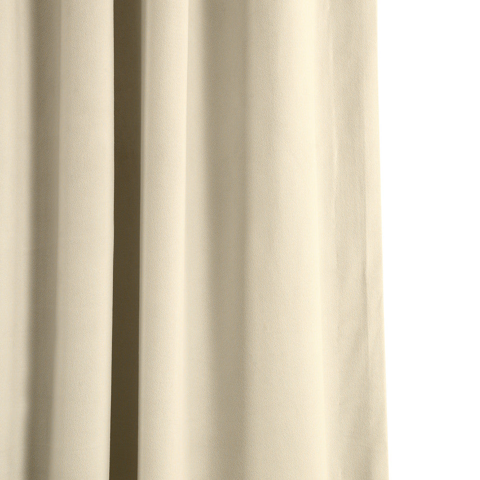 Signature Ecru Blackout Velvet Curtain Single Panel, 50"x96"