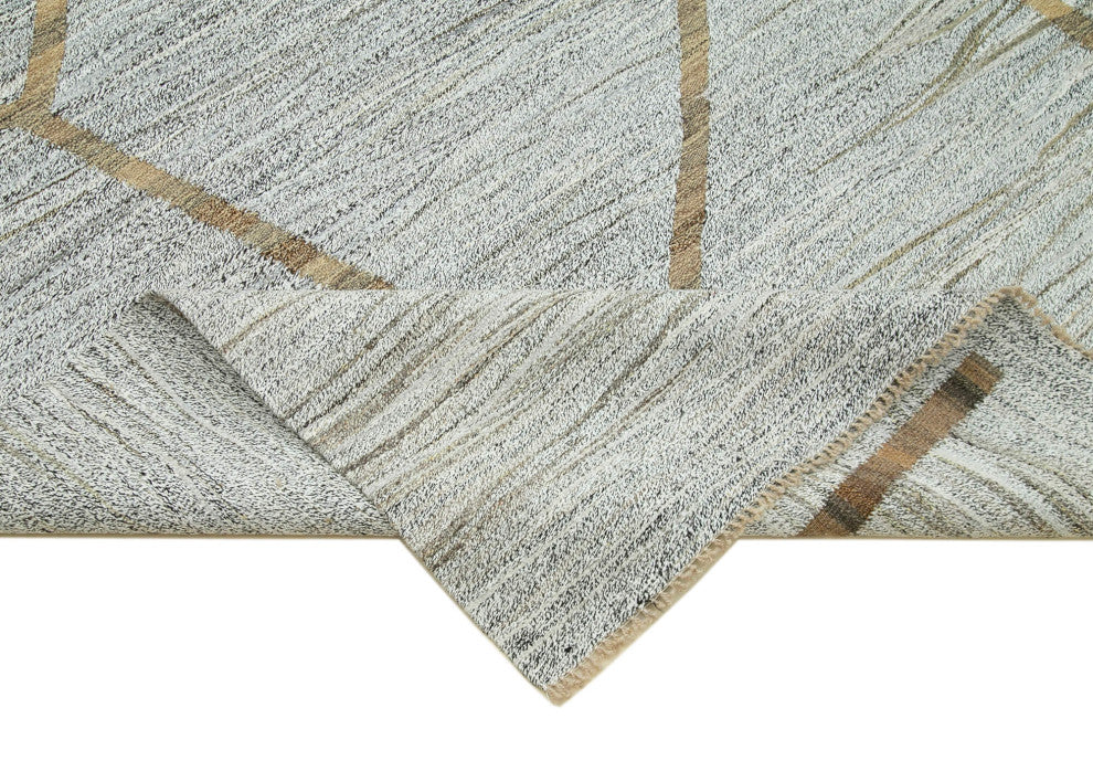 Rug N Carpet - Handwoven Turkish 8' 10'' x 12' 2'' Flatweave Wool Kilim Rug