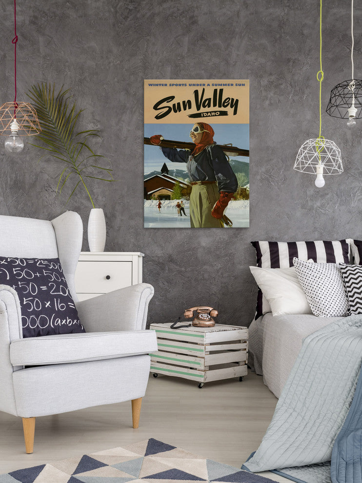 "Sun Valley Idaho" Painting Print on Wrapped Canvas, 24"x36"