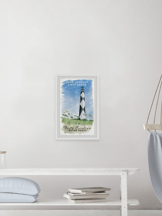 "Cape Lighthouse" Framed Painting Print, 24x36