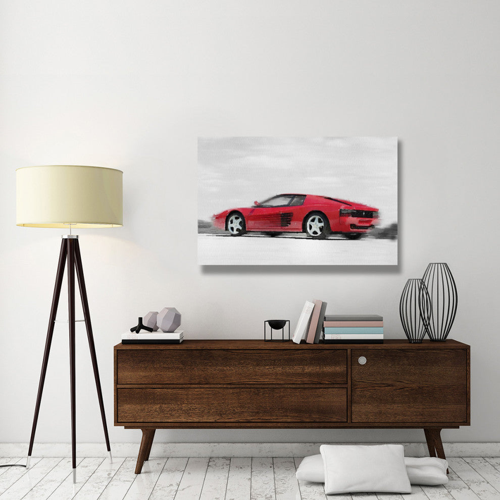 "Ferrari 512 TR Testarossa Watercolor" Fine Art Print