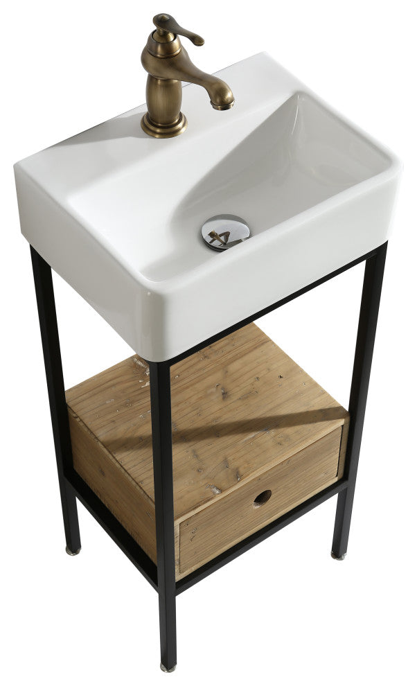Cassidy Traditional Natural 16" Single Sink Vanity