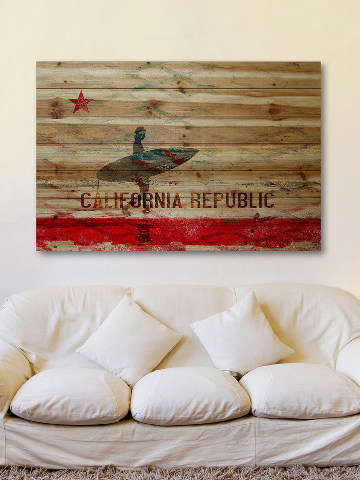 "The Republic" UV Ink Print on Natural Pine Wood, 45"x30"