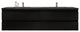 Belli 84" Double Sink Wall Mount Vanity Set, Rich Black Oak, Black Top
