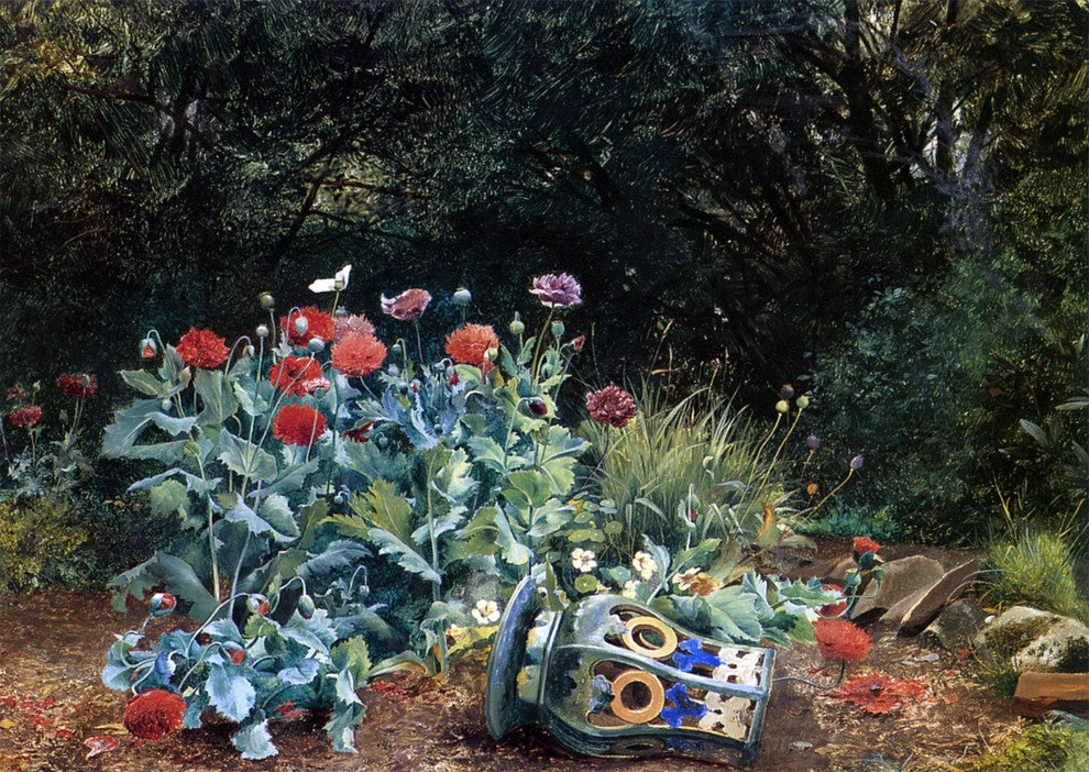David Bates Summer Flowers in a Quiet Corner of the Garden Wall Decal