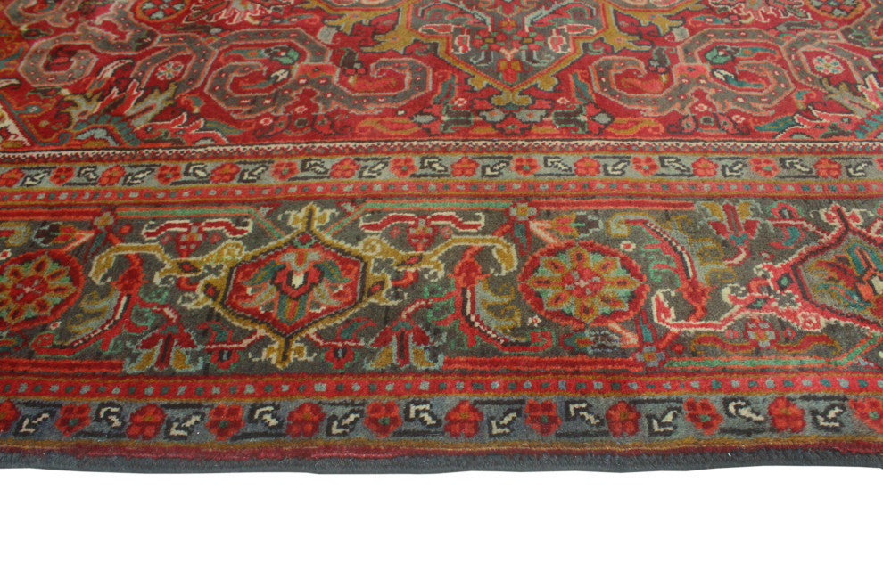 Vintage Heriz Edouard Red/Charcoal Rug, 7'10x10'7