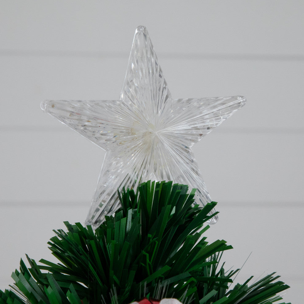 24in. Pre-Lit Fiber Optic Artificial Christmas Tree With Ornaments