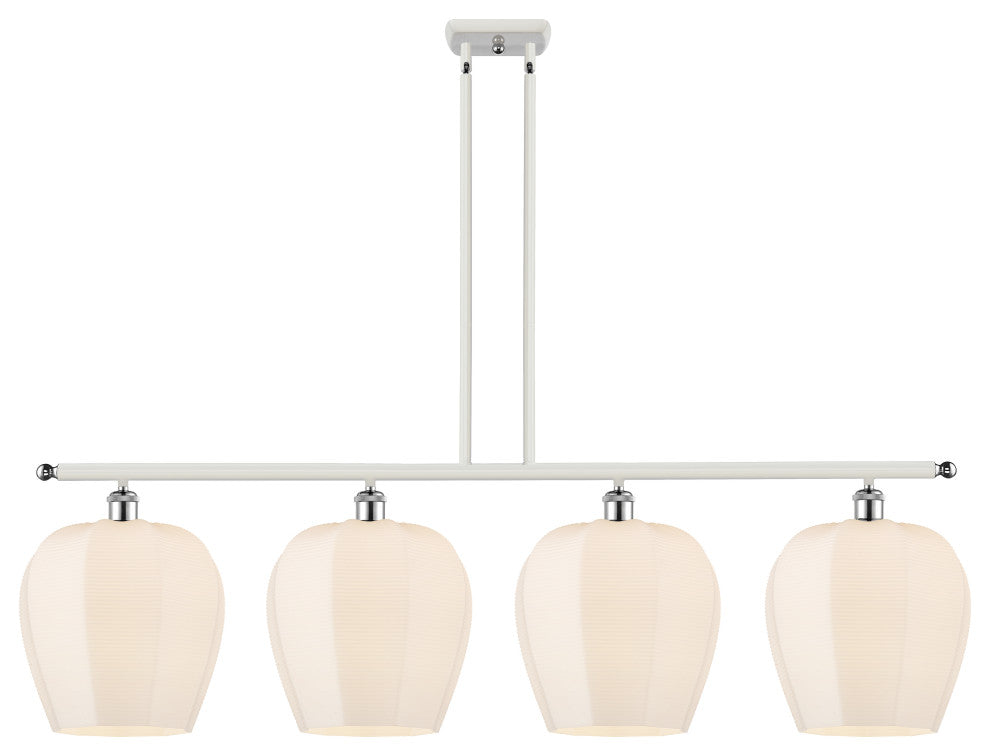 Innovations 516-4I-WPC-G461-12 4 Light Island Light, White, Polished Chrome