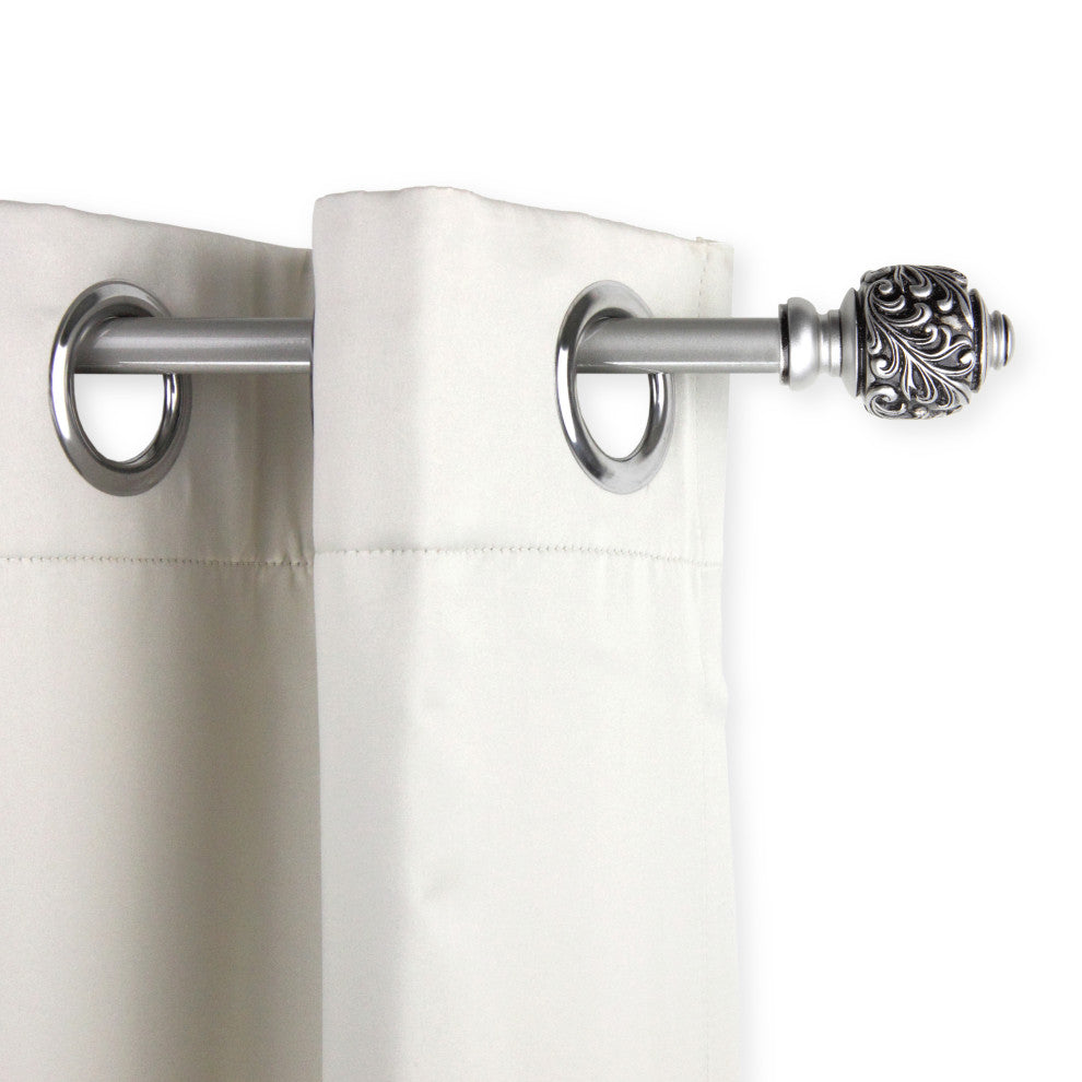 Tilly Curtain Rod, Satin Nickel, 18-28"