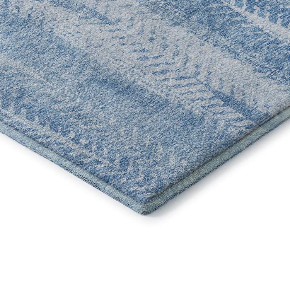 Premium Machine Washable Mayfield AMF694 Sky 2'3" x 7'6" Runner Rug