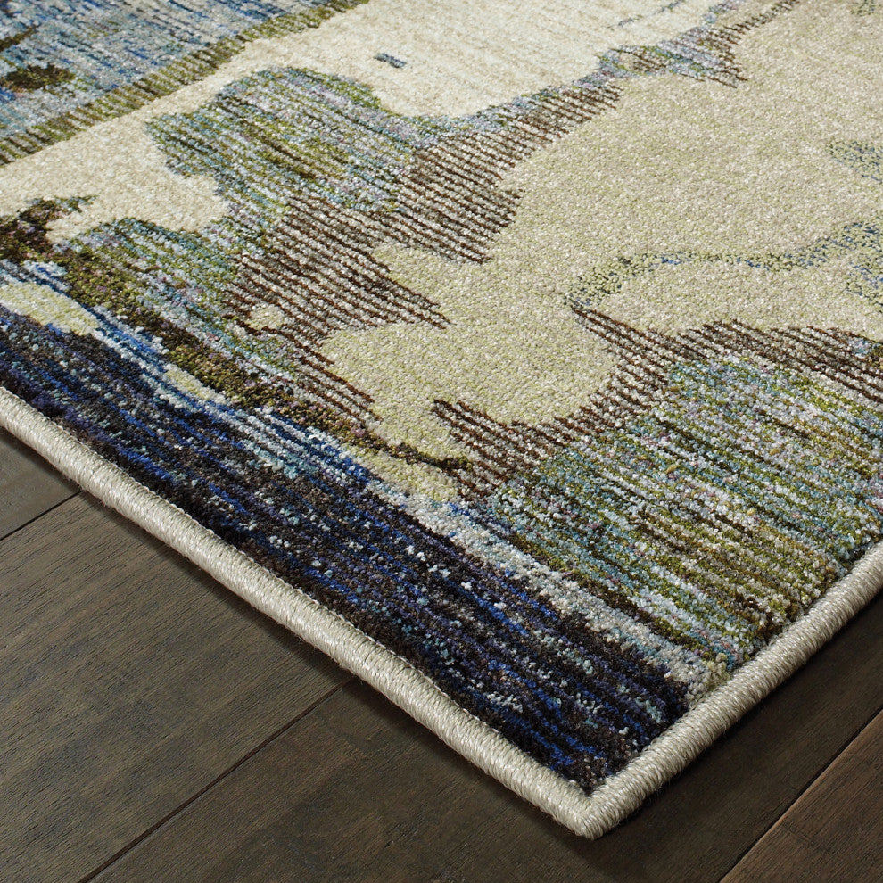 Oriental Weavers Evolution Blue/ Grey Abstract Indoor Area Rug 2'6"X12'