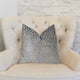 Dusky Gem Blue and Silver Luxury Throw Pillow, 18"x18"