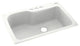 Swan 33x22x10 Solid Surface Kitchen Sink, 4-Hole, Tahiti White