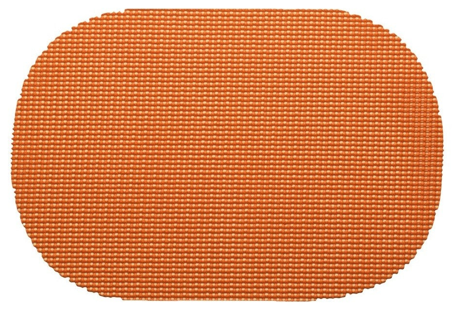 Kraftware Fishnet Spice Orange Oval Placemats, Set of 12
