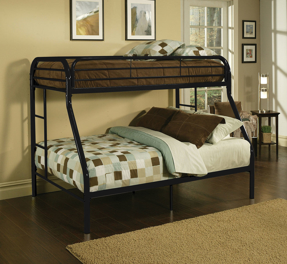 Acme Furniture Tritan, Bunk Bed, Twin/Full Black 02053BK