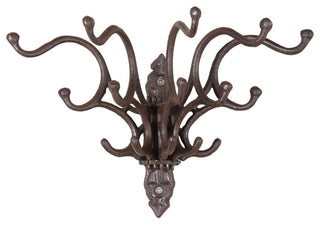 Antique Cast Iron Wall Hooks in Rust Finish