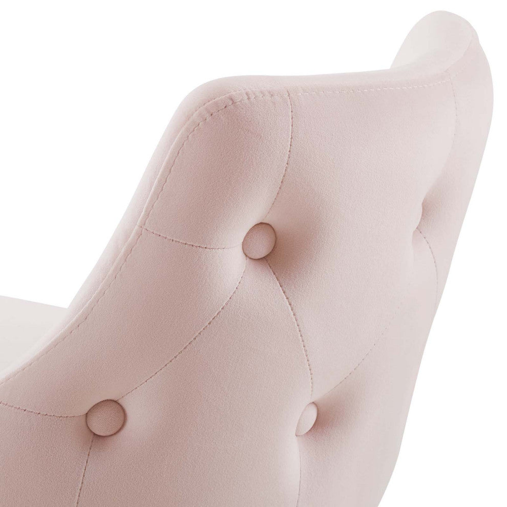 Counter Stool Chair, Set of 2, Velvet, Pink, Modern, Bar Cafe Bistro Restaurant