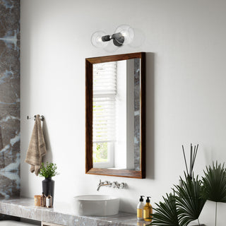 Downtown 2 Light Black With Brushed Nickel Accents Sphere Vanity Sconce