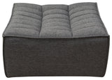 Marshall Scooped Seat Ottoman in Grey Fabric