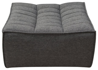 Marshall Scooped Seat Ottoman in Grey Fabric