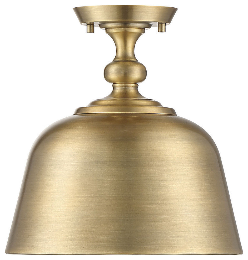 Berg Warm Brass 1-Light Semi-Flush
