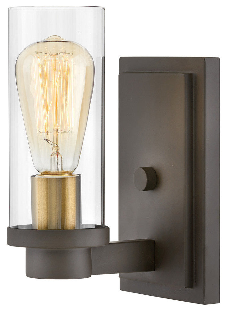 Hinkley Midtown Sconce Single Light Sconce, Oil Rubbed Bronze