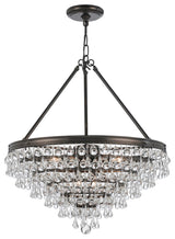 Calypso 8-Light Teardrop Chandelier, Vibrant Bronze and Clear Smooth Balls