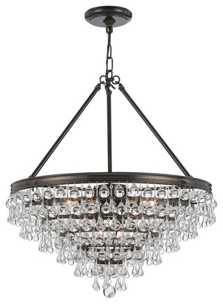 Calypso 8-Light Teardrop Chandelier, Vibrant Bronze and Clear Smooth Balls