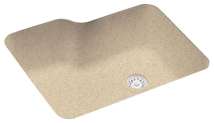 Swan 25x21x8 Solid Surface Undermount Kitchen Sink, Bermuda Sand