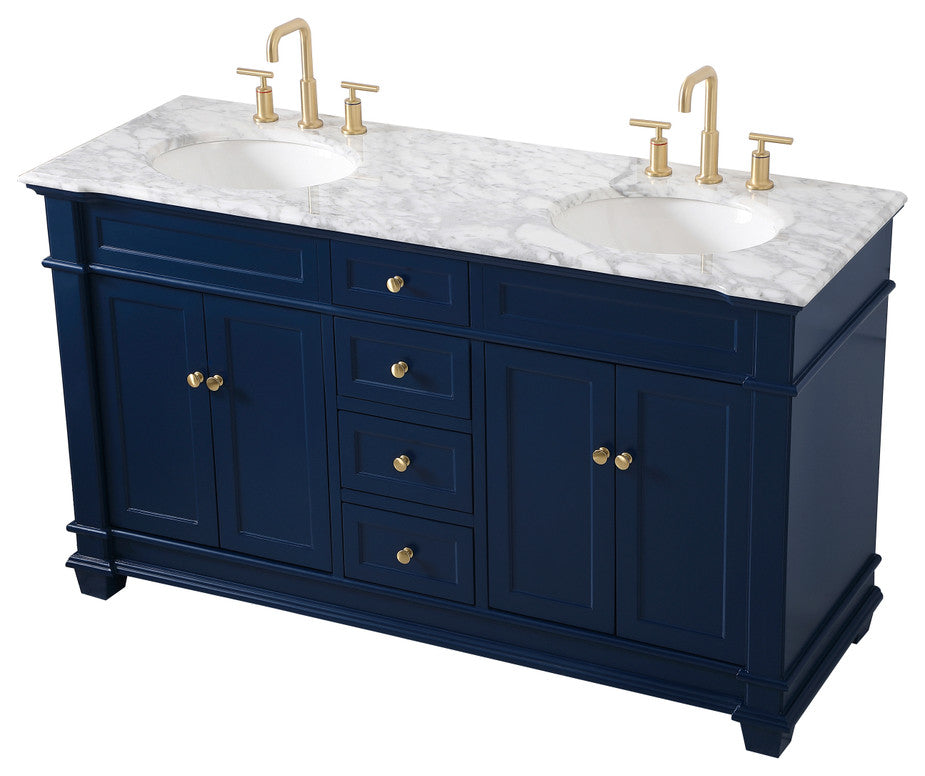 Home Living 60" Double Bathroom Vanity Set, Blue
