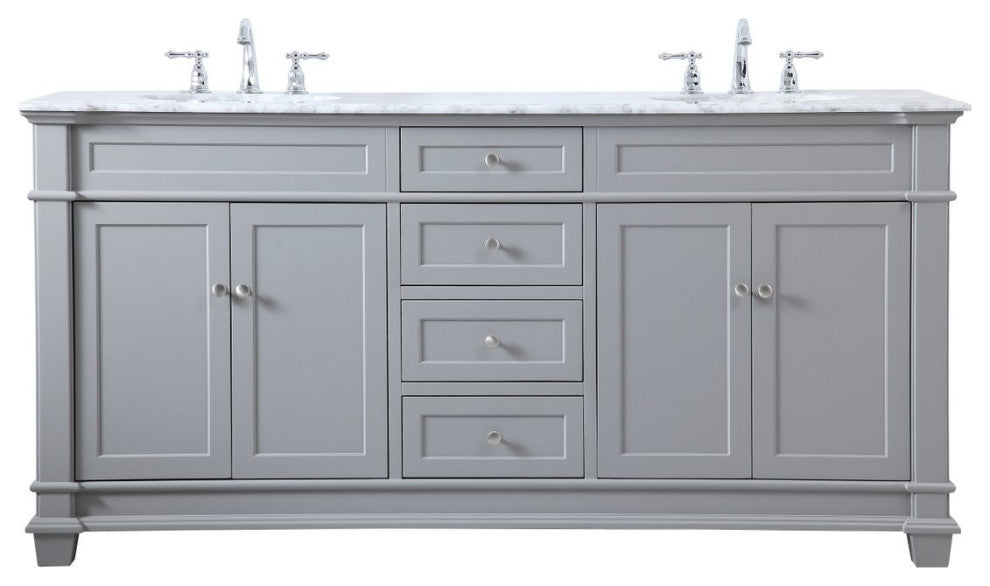 Home Living 72" Double Bathroom Vanity Set, Gray