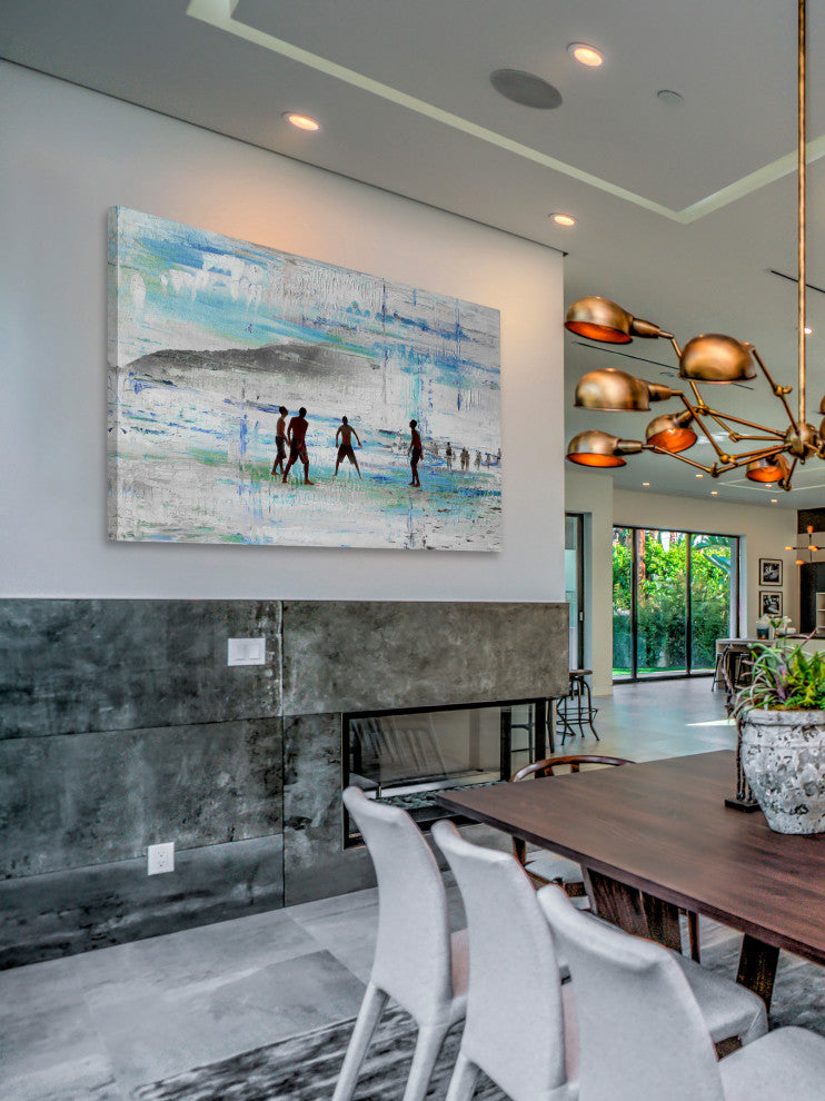 "Sand Games" Painting Print on Wrapped Canvas, 45"x30"