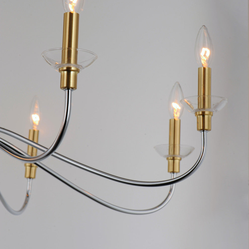 Maxim 25378CL Clarion 8 Light 38"W Taper Candle Chandelier - Polished Chrome /