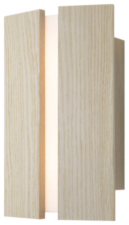Rima LED Sconce, White Washed Oak, Frosted, 4000k Led, P1 Driver