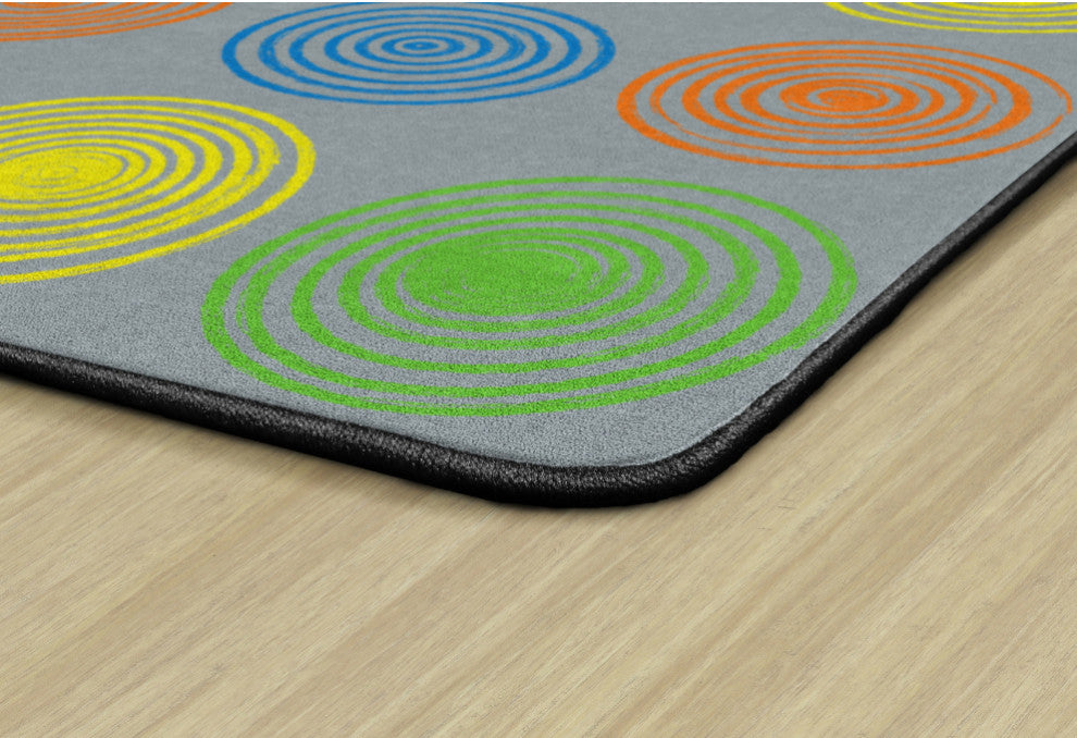 Flagship Carpets VA413-32A 6'X8'4" Circles Grey & Multi Educational Rug