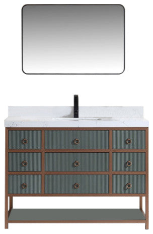 Vanity With Mirror,Sconce,Faucet Included