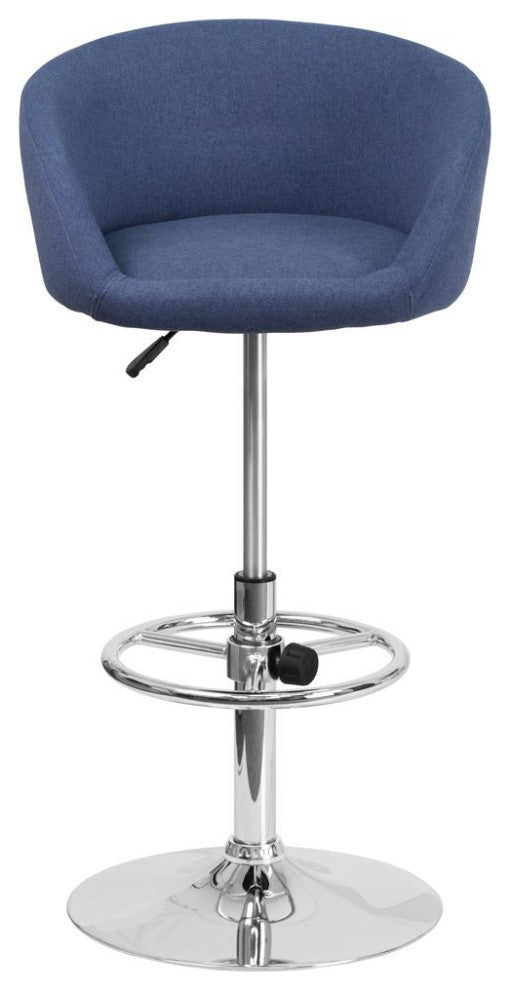 Legacy Contemporary Swivel Barstool in Brushed Stainless Steel and Grey Faux...