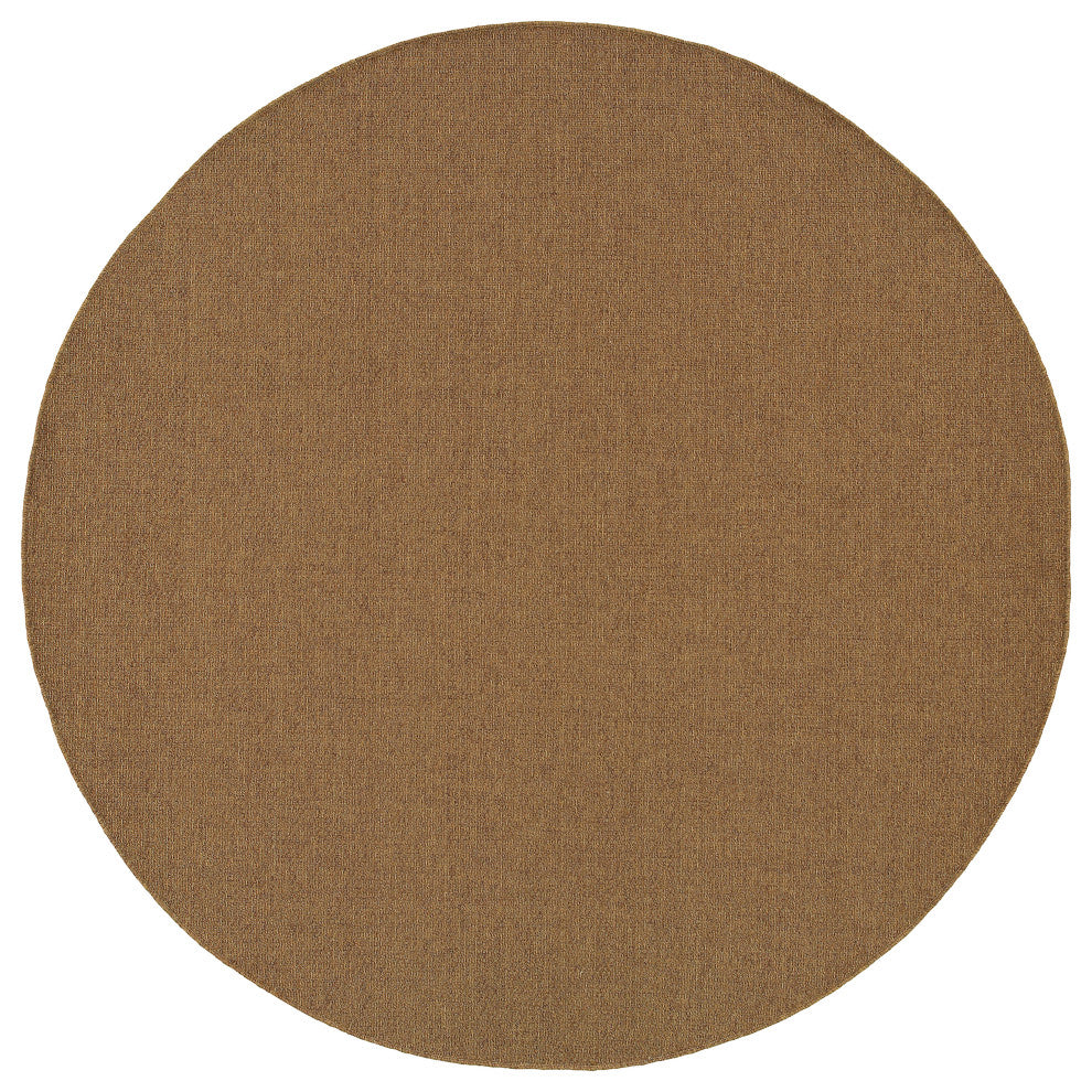 Oriental Weavers Karavia Collection Tan Solid Indoor/Outdoor Rug 7'10" RND