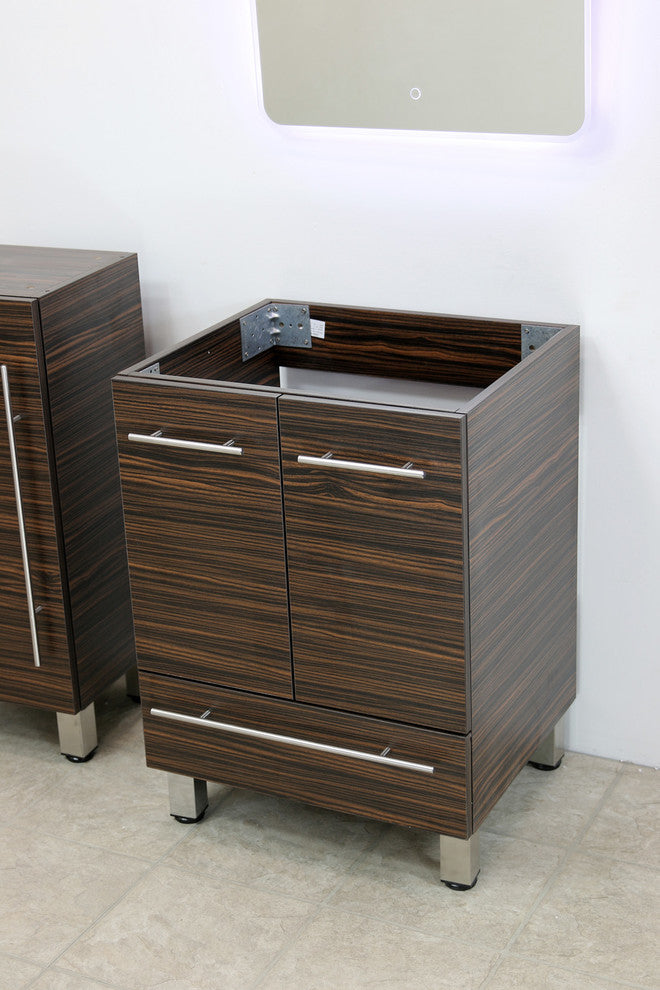 Windbay 24" Freestanding Vanity, Ebony, Black Stone Countertop