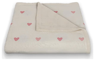 Simple Heart Pattern 50"x60" Coral Fleece Blanket