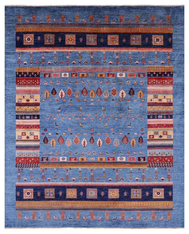 Handmade Tribal Persian Gabbeh Wool Rug 8' 0" X 9' 8" Q8021