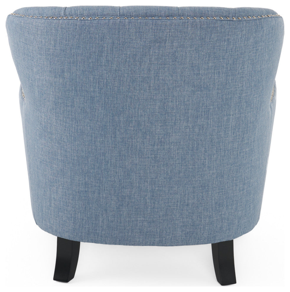 GDF Studio Laxford Light Blue Tufted Fabric Club Chair