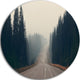 Foggy Road In Forest In Banff Park, Seascape Disc Metal Wall Art, 11"