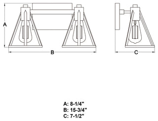 Vaxcel Lighting W0444 Ravenna 2 Light 16"W Vanity Light - Matte Black