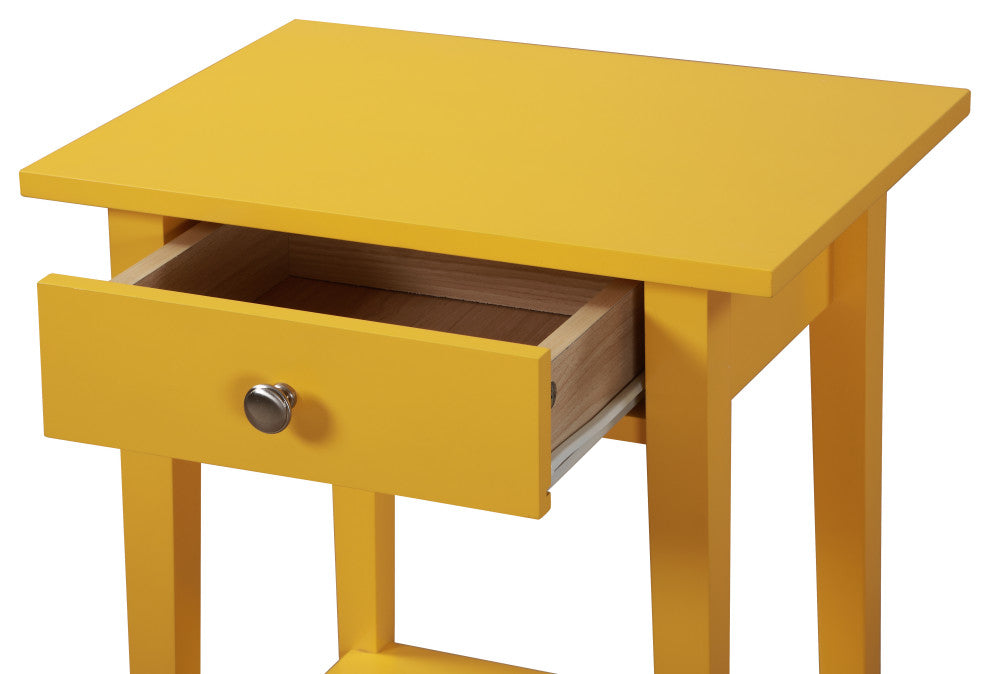 Glory Furniture Dalton 1 Drawer Nightstand in Yellow