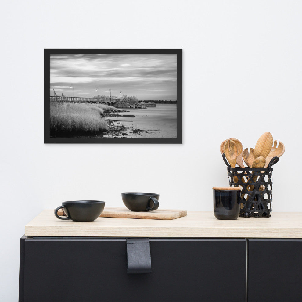 Historic New Castle 2 Coastal Landscape Framed Photo Paper Wall Art Prints, Black, 12" X 18"
